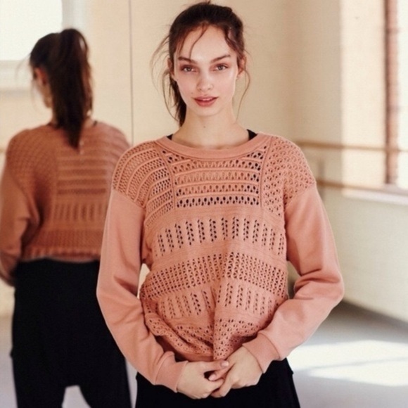 Free People Movement Coral Spice Open Knit Keenan Sweater Size XS - Picture 1 of 6